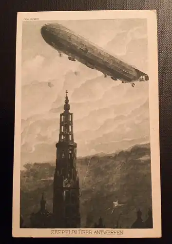 Zeppelin  über Antwerpen  50186 Ga