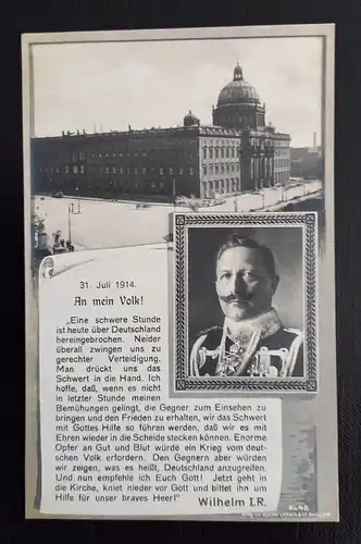 S.M.Kaiser Wilhelm II An Mein Volk Ga 50124 SH1