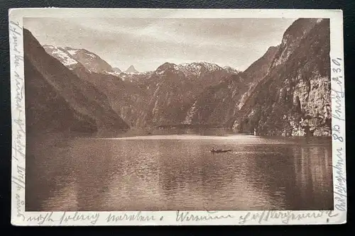 Königsee Gebirge Berg Boot Berchtesgadener Alpen Bayern Deutschland 600150A TH D