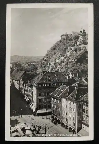 Graz A.Hitler Platz Schlossberg Stadt Burg Steiermark Österreich 600173A TH D