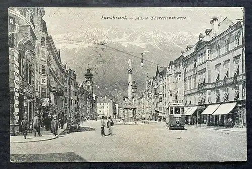 Innsbruck Maria Theresienstrasse Strassenbahn Gebirge Tirol Österreich 402378 TH