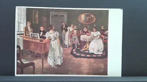 Schubert im Dreimäderlhaus Gemälde nach A Broch JW 650425 C