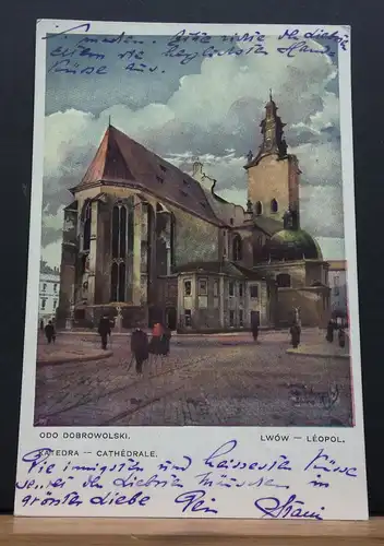 Odo Dobrowolski Lwow Leopol Cathedrale Gemälde JW 650383 C