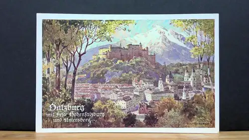 Salzburg mit Feste Hohensalzburg und Untersberg Gemälde JW 650318 C