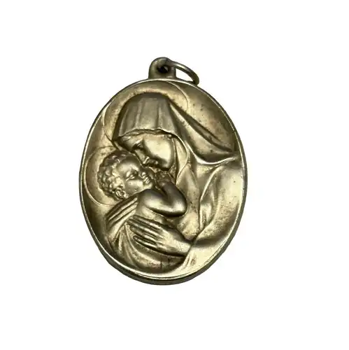 Wiener Bronze K. Perl Mutter Gottes Anhänger RAR! Ca. 5 cm