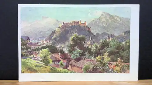 Salzburg vom Mozarthäuschen aus Hohensalzburg2 Gemälde JW 650309 C