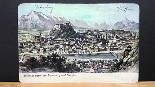 Salzburg gegen den Untersberg und Stauffen Gemälde JW 650109 C