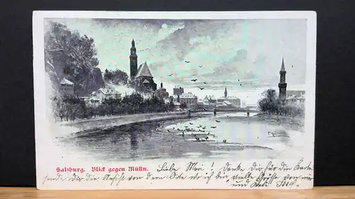 Salzburg Blick gegen Mülln Gemälde JW 650096 C
