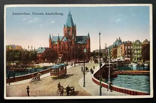 Amsterdam Nieuwe Amstelbrug Brücke Strassenbahn Holland Niederlande 600102A TH D