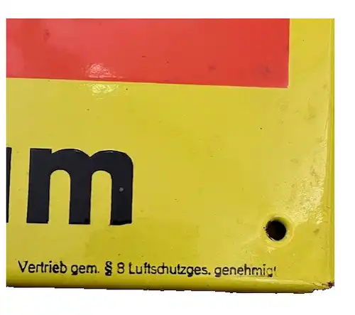 Rar Nostalgie Original Emaille Schild Luftschutzraum aus dem 2.Weltkrieg 60x21cm