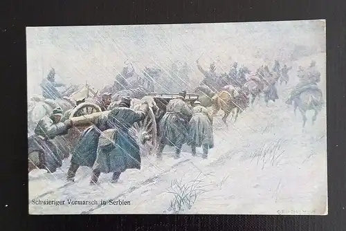 Kriegskarte Schwieriger Vormarsch In Serbien 0149 Ga E