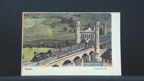 Passau Eisenbahnbrücke Gemälde JW 402943 F
