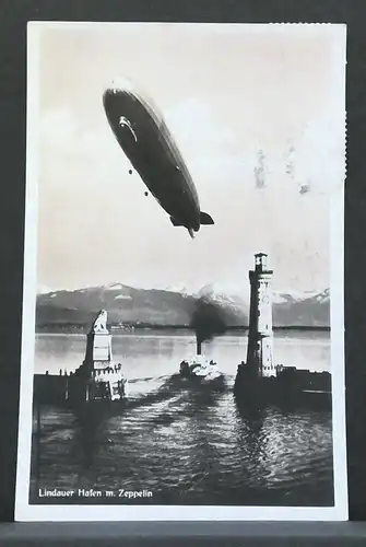 Lindauer Hafen mit Zeppelin Schiff Bodensee JW 401168 F