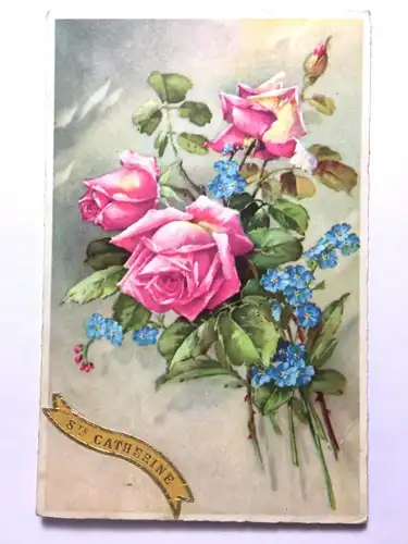 Rosen - Blumenstrauß - Ste Catherine - Künstlerkarte 110064 TH