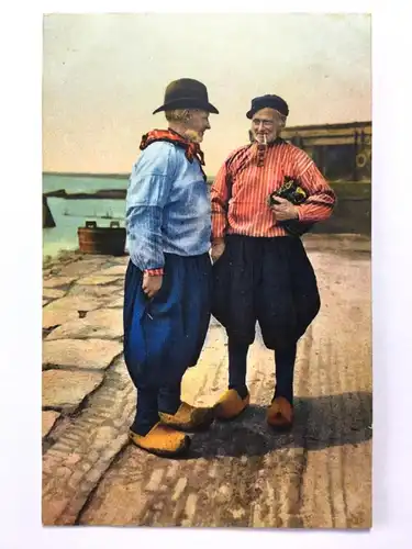 Hafenarbeiter - Holländische Tracht & Holzschuhe - Künstlerkarte 40263 TH