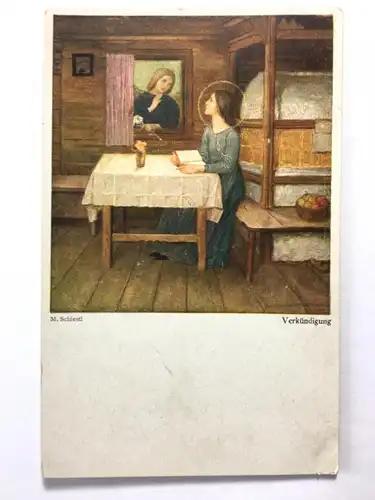 Verkündigung (M. Schiestl) - Hl. Maria mit Engel - Künstlerkarte 40207 TH