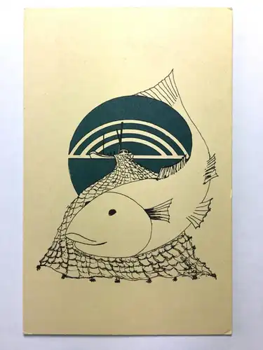 Deep Sea Fisherman - Tiefsee - Fisch im Netz - Künstlerkarte 40201 TH
