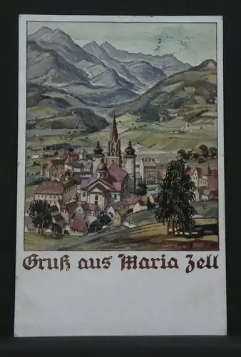 Gruß aus Maria Zell Blick gegen Zellerhüte Gemälde JW 402966 F