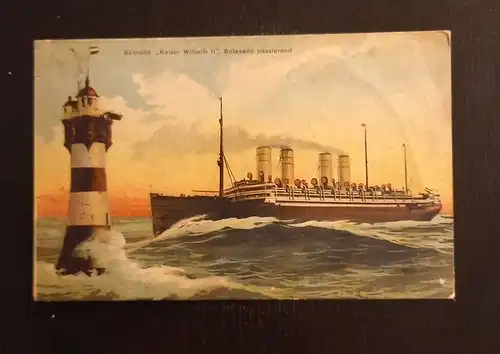 Schnelldampfer Kaiser Wilhelm II Leuchtturm Marine Deutsches Reich 600795A Ga G