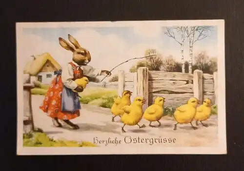 Herzliche Ostergrüsse Hase Mit Kücken 600787A Ga G