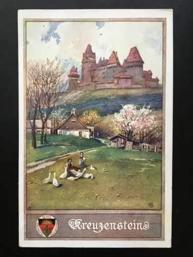 Deutscher Schulverein - Kreuzenstein - Burg Gänse - Künstlerkarte 16005 TH