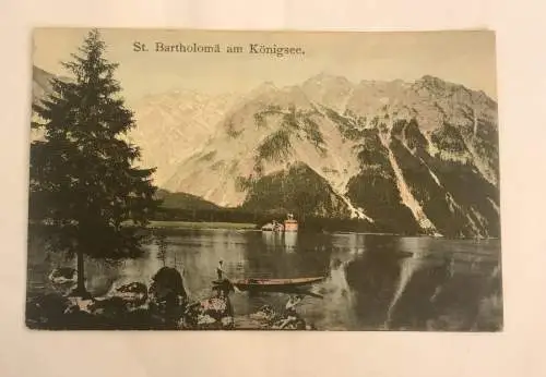 AK, St. Bartholomä, Königssee, Berchtesgaden, Bayern (110220 BW)