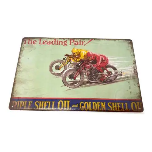 The Leading Pair triple shell oil Schild 20x30 cm Motorrad