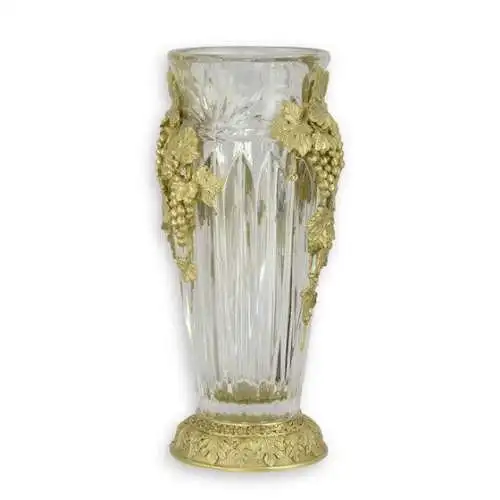 Bronze Glas Vase H 32,7 L 13 NLJK-57
