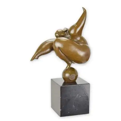 Bronze Skulptur Marmor Block Tänzerin Akt Modernistisch H 26,8 L 9,3 NLSL-108