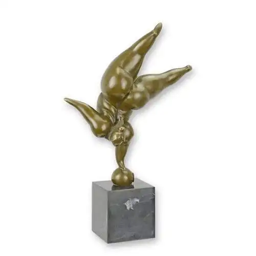Bronze Skulptur Marmor Block Frau Balance Modernistisch H 33,5 L 9,5 NLSL-53 3