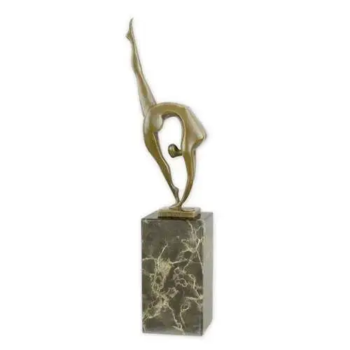 Bronze Skulptur auf Marmor Block Schlangenfrau H 35,9 L 7,3 NLSL-78 3