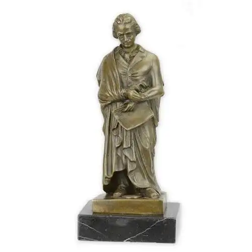 Bronze Skulptur auf Marmor Block Ludwig van Beethoven NLBX-25