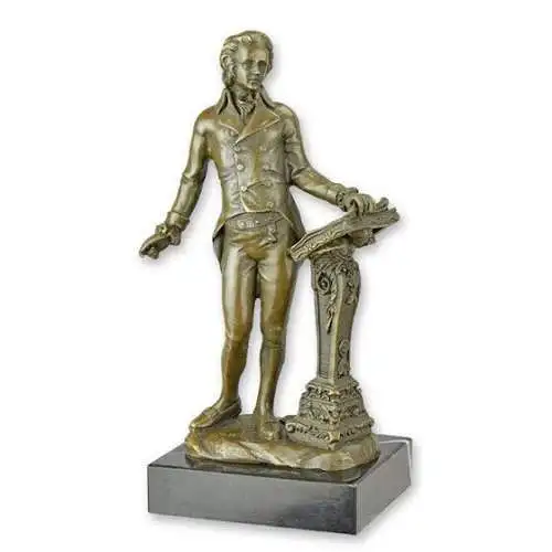 Bronze Skulptur auf Marmor Block Ludwig van Beethoven Pult NLFA-2