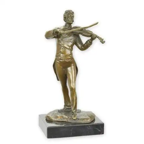 Bronze Skulptur auf Marmor Block Geigenspieler NLFA-26