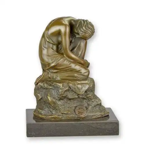Bronze Skulptur auf Marmor Block Träume Dame NLTM-24 1