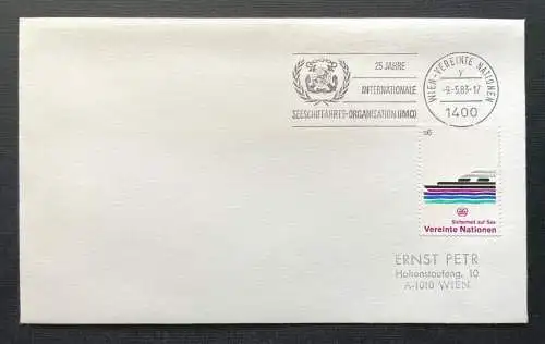 Brief Int.Seeschiffahrt Vereinte Nationen 1400 Wien 1983 ca.16,1x9,7cm 410352