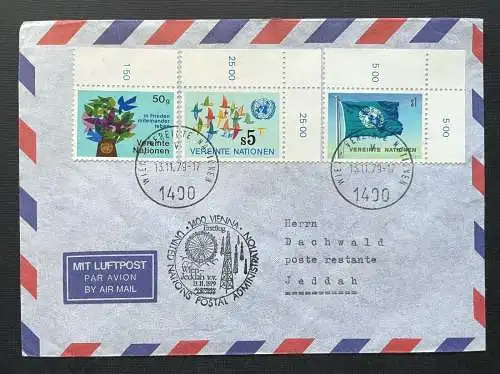 Brief Luftpost Vereinte Nationen 1400 Wien 1979 ca.16x11,5cm 410348