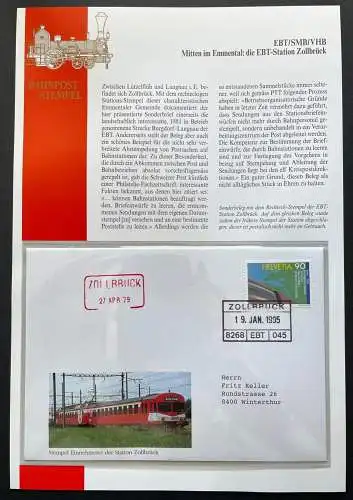 Brief EBT Station Zollbrück Stempel Einnehmerei Schweiz ca.16,1x11,4cm 410333