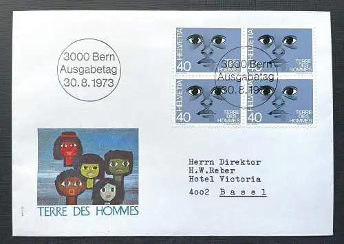 Brief Terre Des Hommes Bern 1973 Basel Schweiz ca.16x11,3cm 410331 PR