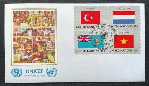 Brief Unicef FDC Flagge Turkey Luxemburg Fiji Vietnam ca.16,5x9,3cm 410308 PR