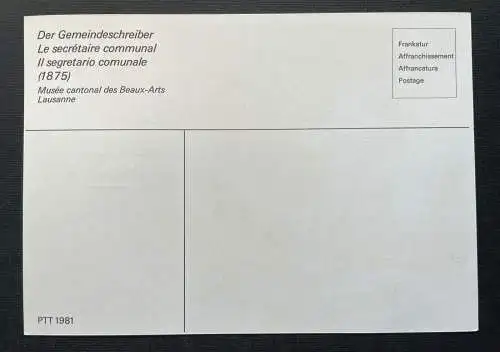 Brief Heimat Albert Anker Gemeindeschreiber Schweiz 1981 ca14,8x10,4cm 410078 PR
