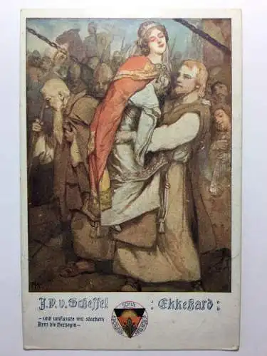 Deutscher Schulverein - Umarmung d. Herzogin (Scheffel) / Künstlerkarte 30145 TH
