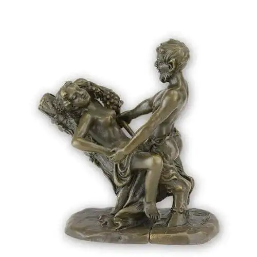 Bronze Skulptur Satyr mit Frau Erotik H 9,1 L 5 NLWB-18 0,4