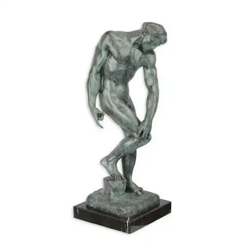 Bronze Skulptur auf Marmor Block Adam NLBX-8