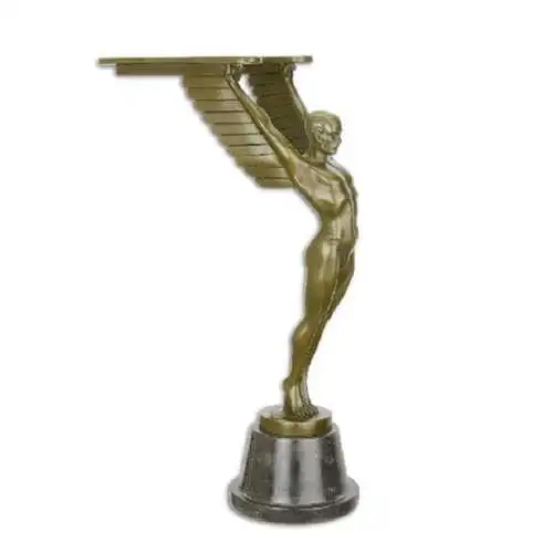 Bronze Skulptur auf Marmor Block Ikarus Art Deco H 42,2 L 13,2 NLBJ-62