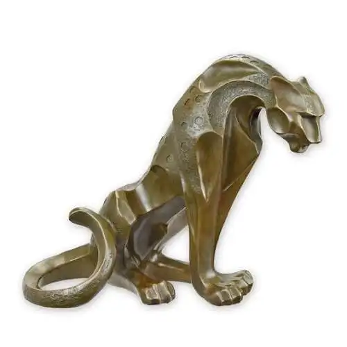 Bronze Skulptur Jagur sitzend H 28,9 L 18,4 NLBJ-43 8