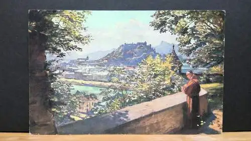 Salzburg Blick vom Kapuzinerberg auf Mönchsberg Mönch Gemälde JW 650111 C