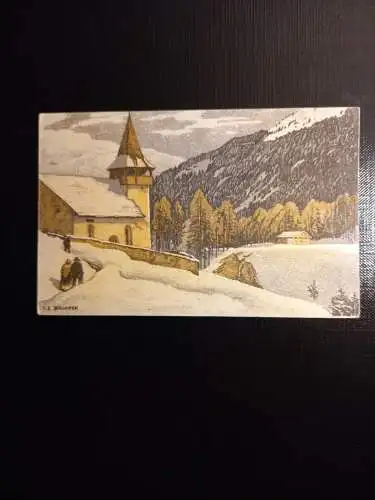 Winterlandschaft mit Kirche 400318 gr F