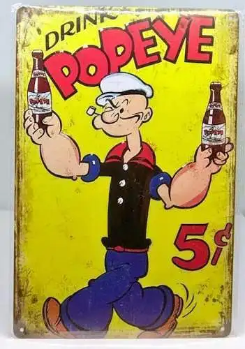 Nostalgie Nostalgie Retro Schild "POPEYE Drink" 30x20 12026