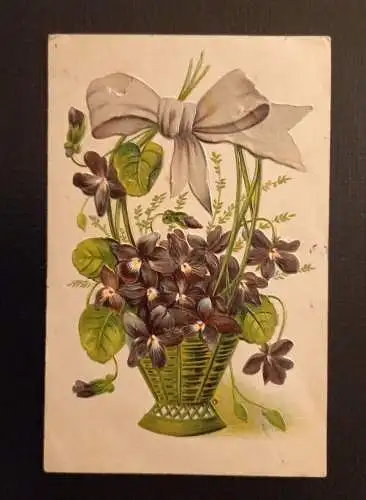 Prägekarte Blumenstrauß Veilchen 165799 H